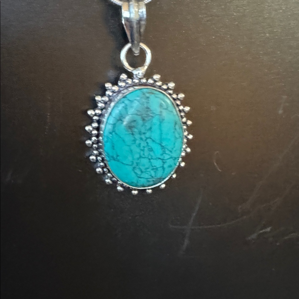 Silver Pendant with Turquoise Stone